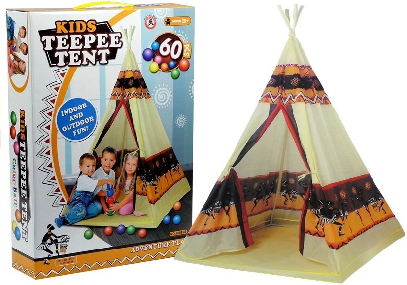 Indiánský Teepee stan s 60 míčky 155 cm