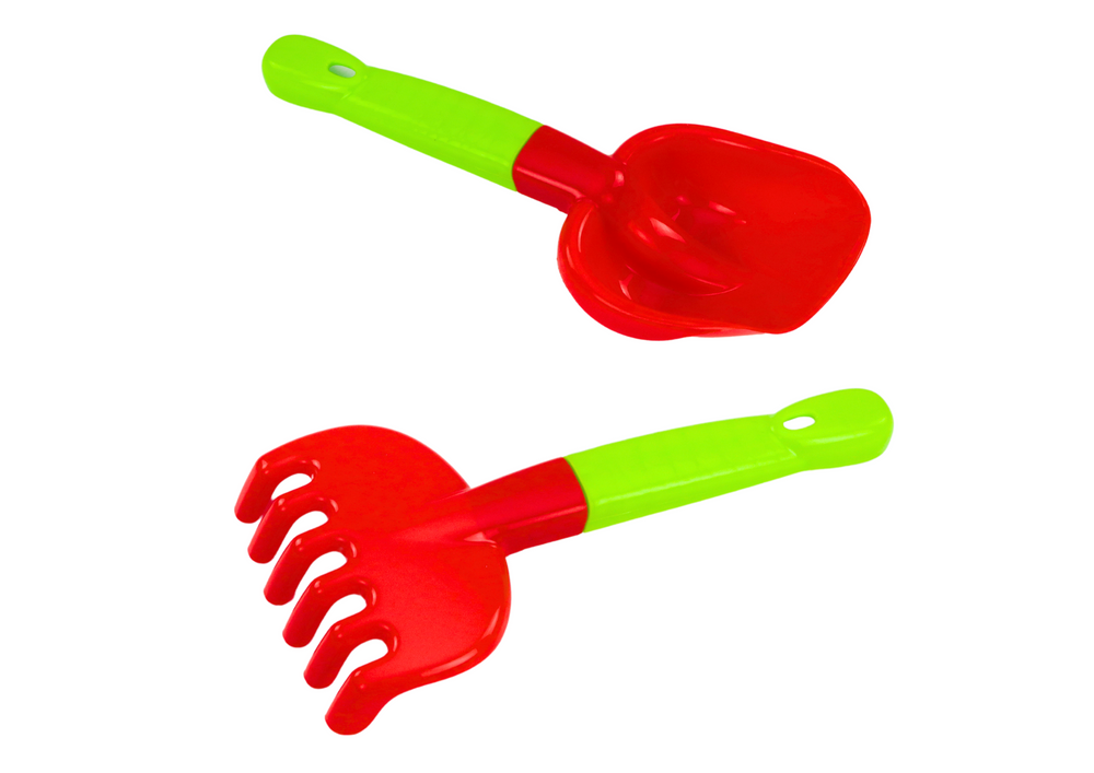 Sada hraček na písek lopatka hrábě formičky 6 ks - Obrázek 2