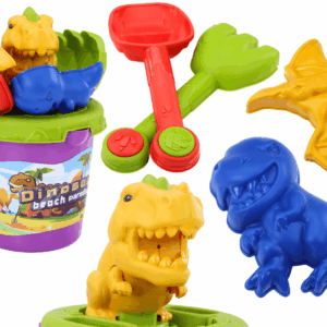 Sada na písek kýbl lopatka hrábě formičky dinosauři