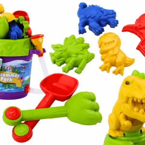 Sada na písek kyblík se sprchou konvička a formičky dinosauři set