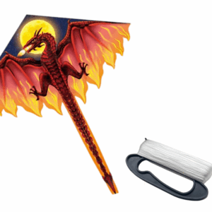 Velký létající drak s dlouhým ocasem 170 cm x 130 cm červený