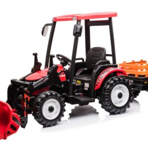 Dětský elektrický traktor Hercules s přívěsem 24V červený