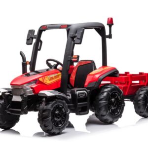 Dětský elektrický traktor s přívěsem BLT červený
