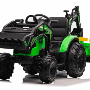 Dětský elektrický traktorbagr s přívěsem SX2068 zelený