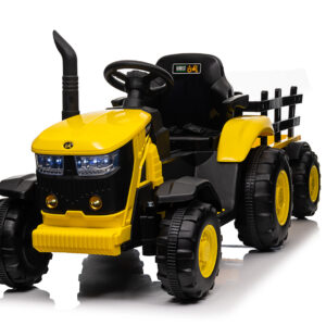 Mamido Dětský elektrický traktor s vlečkou 12V 7Ah žlutý
