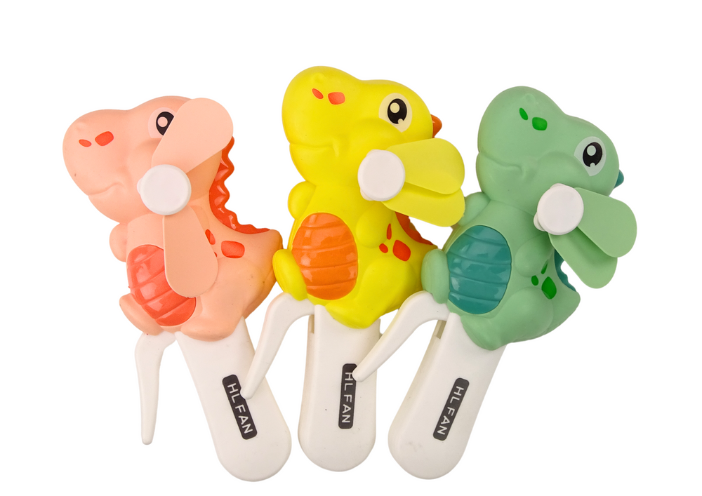 Ruční mini větráček Dino pro děti 3 barvy - Obrázek 2