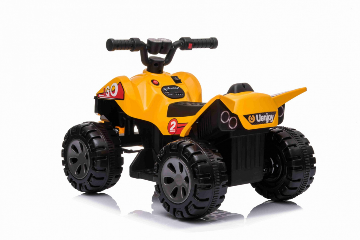 Dětská elektrická čtyřkolka The Fastest žlutá - Obrázek 2