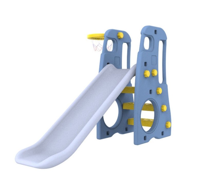 Dětská zahradní skluzavka s houpačkou 3v1 modro-žlutá - Obrázek 2