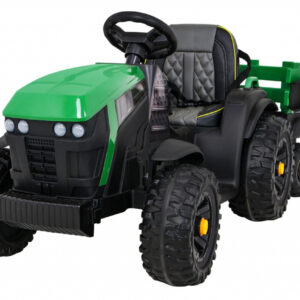 Dětský elektrický traktor Farmer s vlečkou a lopatou zelený