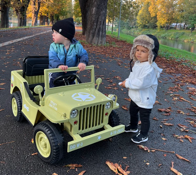 Dětský elektrický vojenský Jeep Willys 4x4 béžový - Obrázek 2