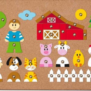 Korková deska s přibíjejícími tvary -  Zvířátka