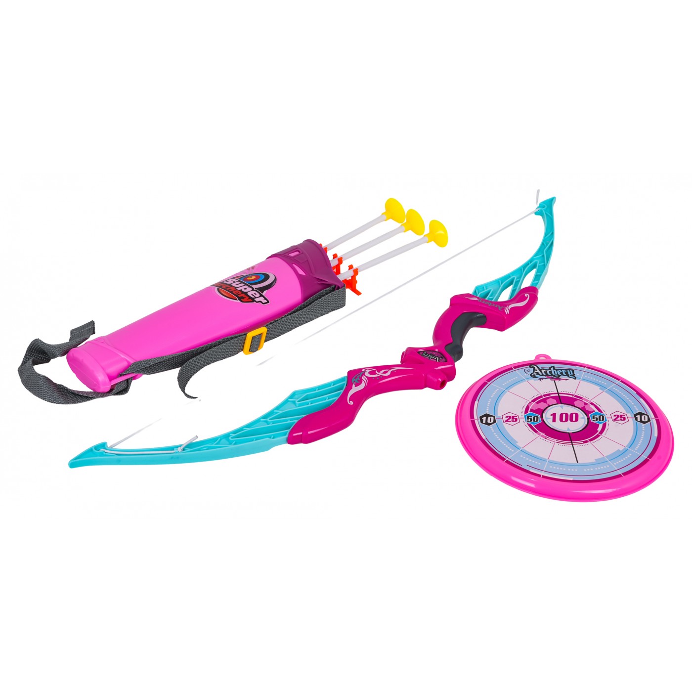 Sada Luk s šípy a terčem růžová - Obrázek 2