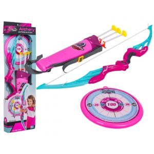 Sada Luk s šípy a terčem růžová