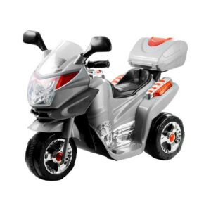 Dětská elektrická motorka stříbrná