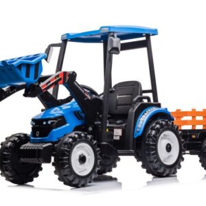 Dětský elektrický traktor Hercules s přívěsem 24V modrý