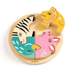 Dřevěná kulatá vkládačka - lev