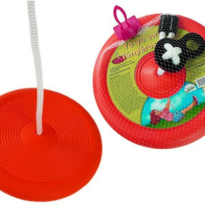 Dětská zahradní houpačka talíř 28 cm červená