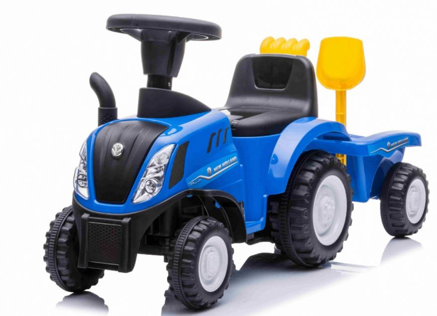 Dětské odrážedlo traktor s přívěsem New Holland T7 modrý