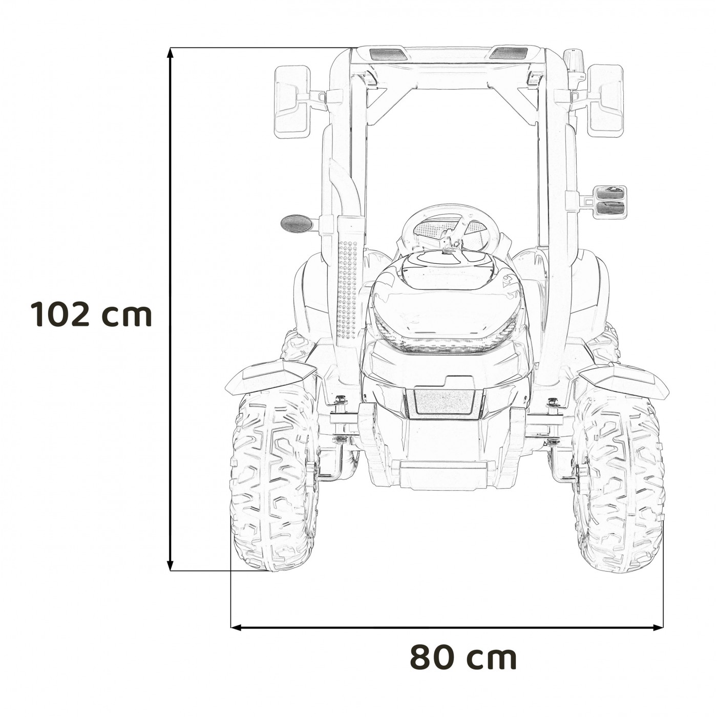 Dětský elektrický traktor BLAST s přívěsem 2x200W červený - Obrázek 2