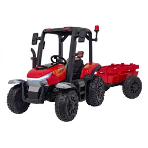 Dětský elektrický traktor BLAST s přívěsem 2x200W červený