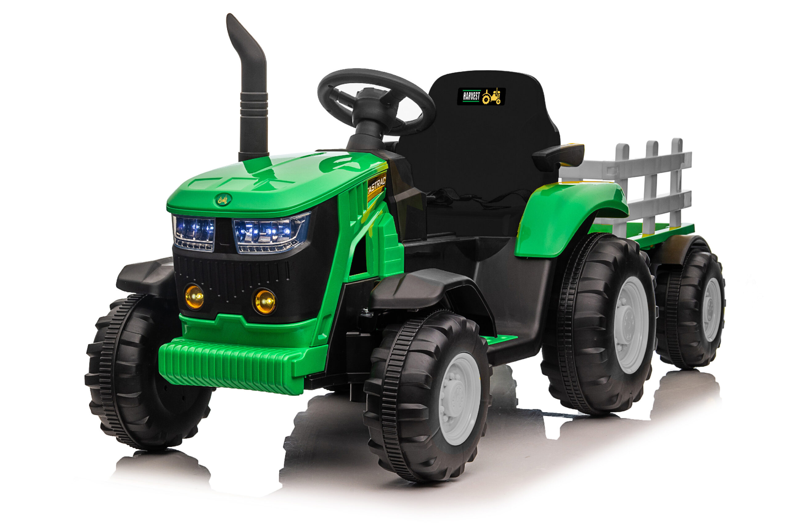 Mamido Dětský elektrický traktor s vlečkou 12V 7Ah zelený