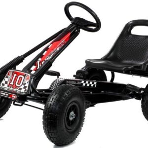 Dětská šlapací motokára s nafukovacími koly A-15 černá