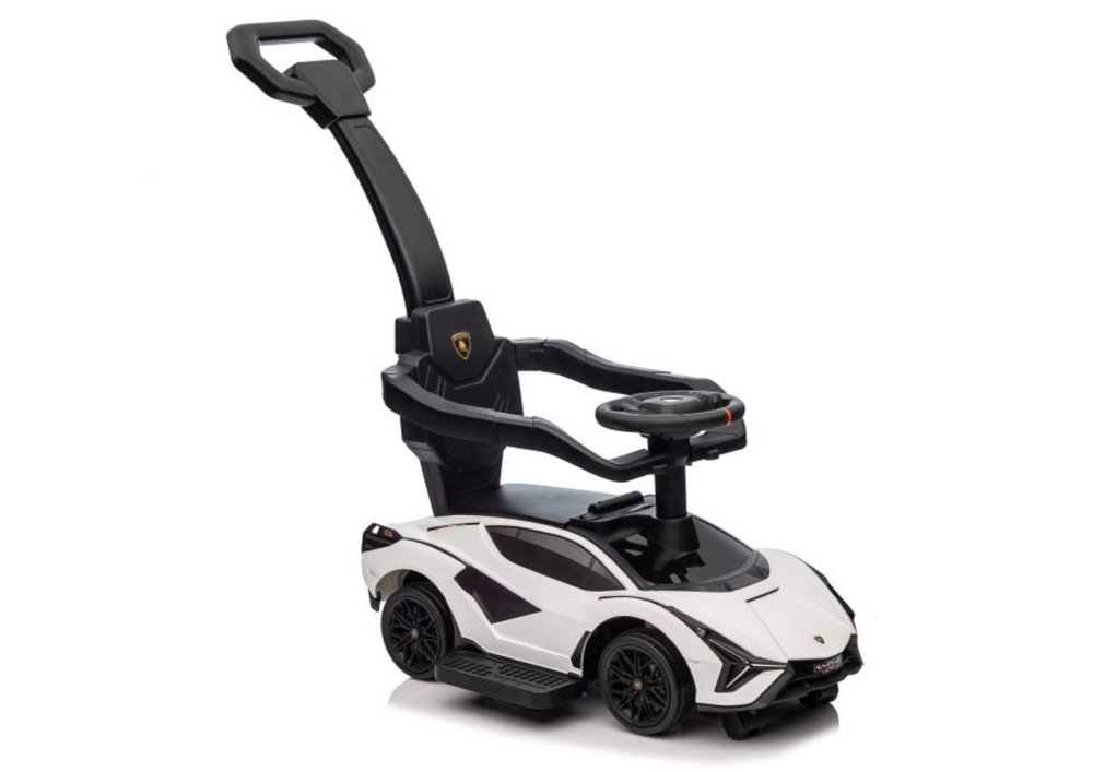 Dětské odrážedlo auto s vodící tyčí Lamborghini Sian bílé - Obrázek 2