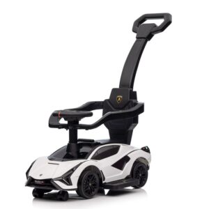 Dětské odrážedlo auto s vodící tyčí Lamborghini Sian bílé