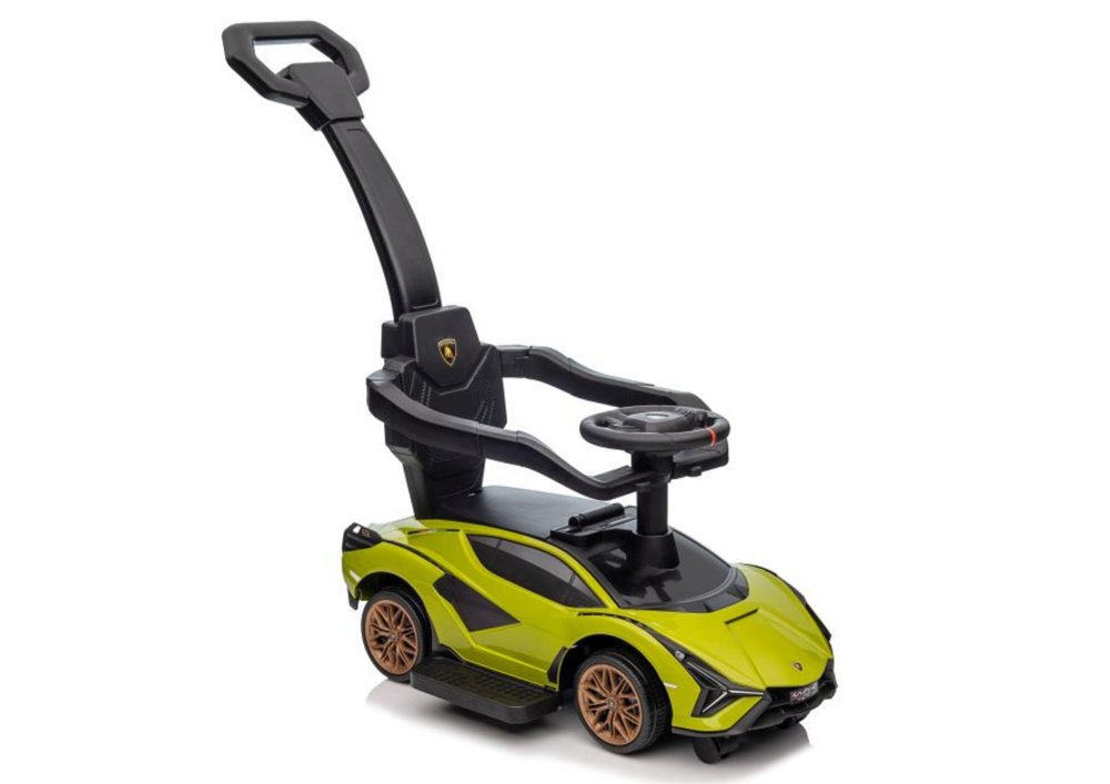 Dětské odrážedlo auto s vodící tyčí Lamborghini Sian zelené - Obrázek 2