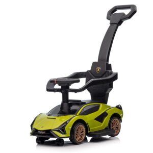Dětské odrážedlo auto s vodící tyčí Lamborghini Sian zelené