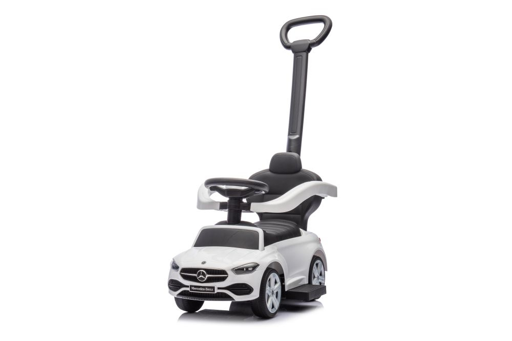 Dětské odrážedlo auto s vodící tyčí Mercedes bílé