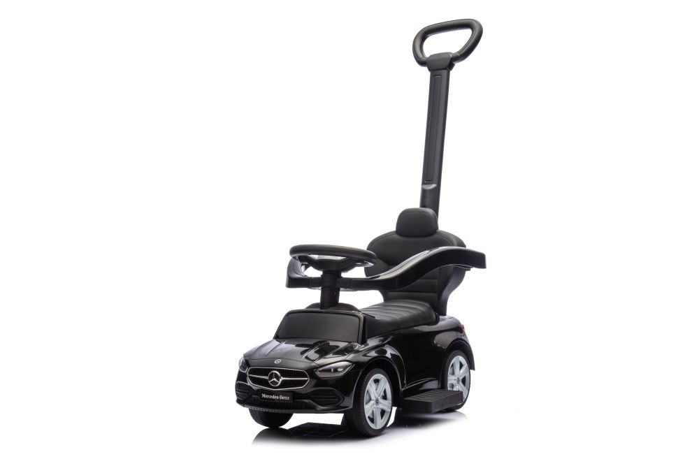 Dětské odrážedlo auto s vodící tyčí Mercedes černé