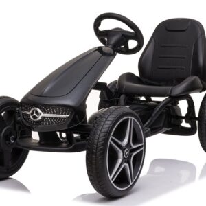 Mamido Dětská šlapací motokára Mercedes XMX610 černá | ECO kůže | Polohovatelné sedadlo