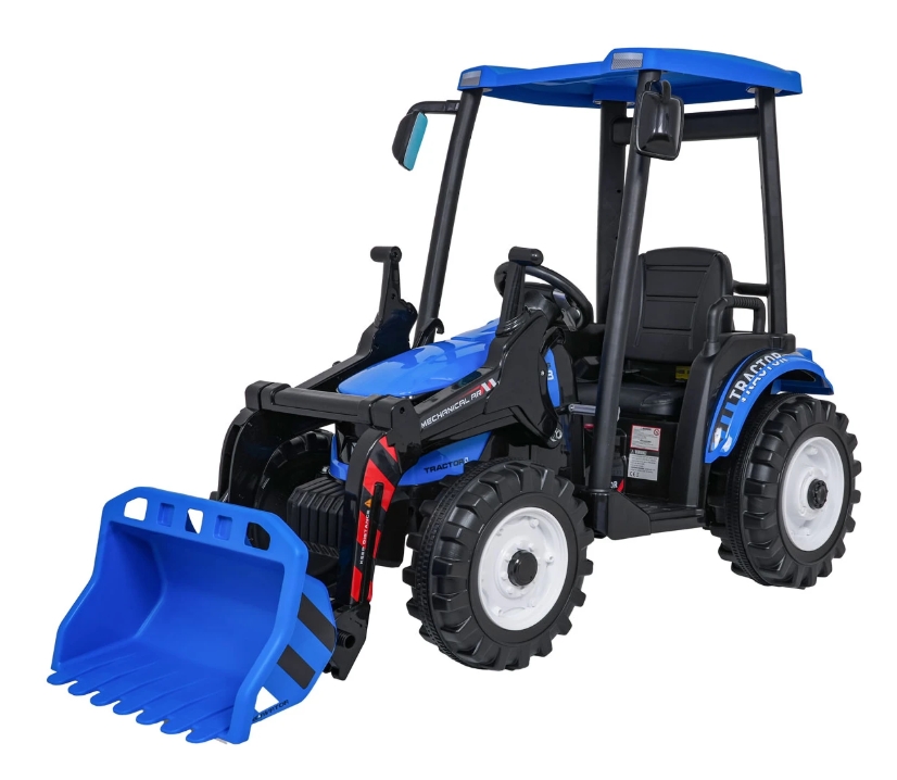 Dětský elektrický traktor MEGA D68 24V s přívěsem modrý - Obrázek 2