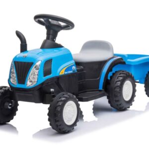 Dětský elektrický traktor Swift s přívěsem modrý