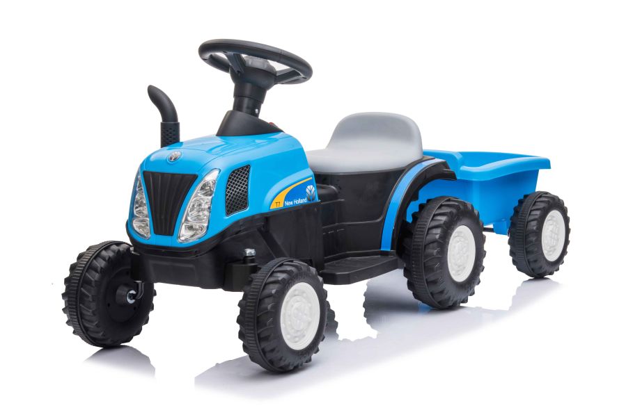 Dětský elektrický traktor Swift s přívěsem modrý