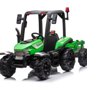 Dětský elektrický traktor s přívěsem BLT zelený