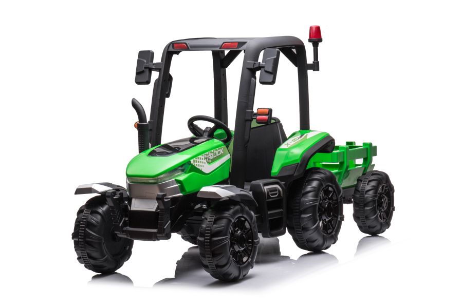 Dětský elektrický traktor s přívěsem BLT zelený