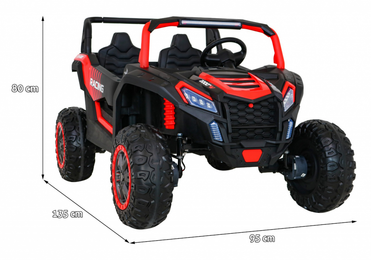 Elektrické autíčko Buggy UTV 24V 4x200W červené - Obrázek 2