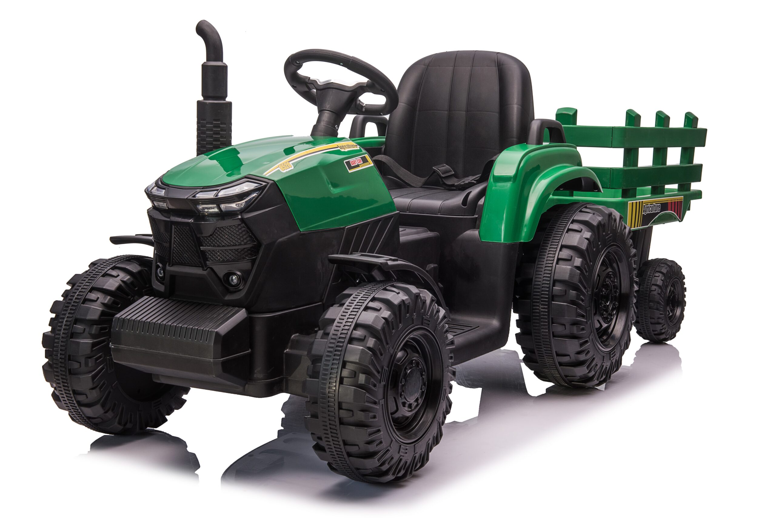 Mamido Dětský elektrický traktor s vlečkou Forest 24V 2x200W zelený