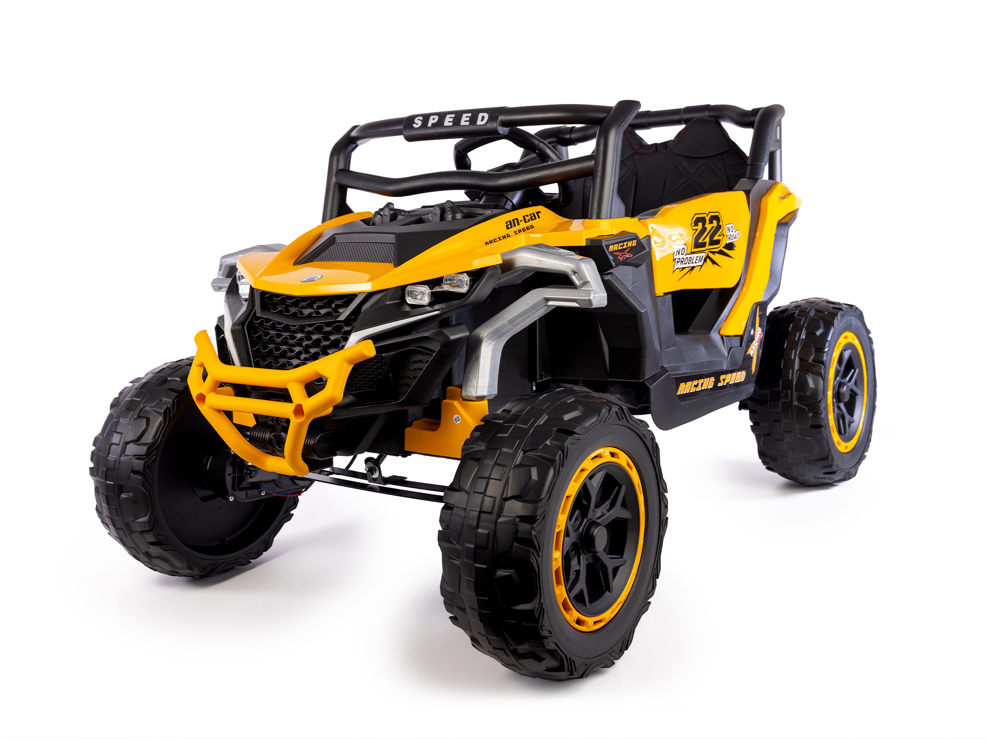 Mamido Elektrické autíčko Buggy Racing Speed 22 žluté | 4x4 | 12V10Ah | 180W | EVA | LED | 2