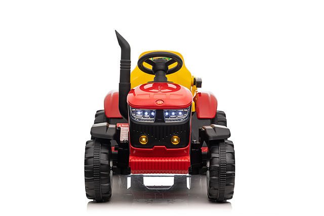 Mamido Dětský elektrický traktor s vlečkou 12V 7Ah EVA kola ECO kůže červený - Obrázek 2
