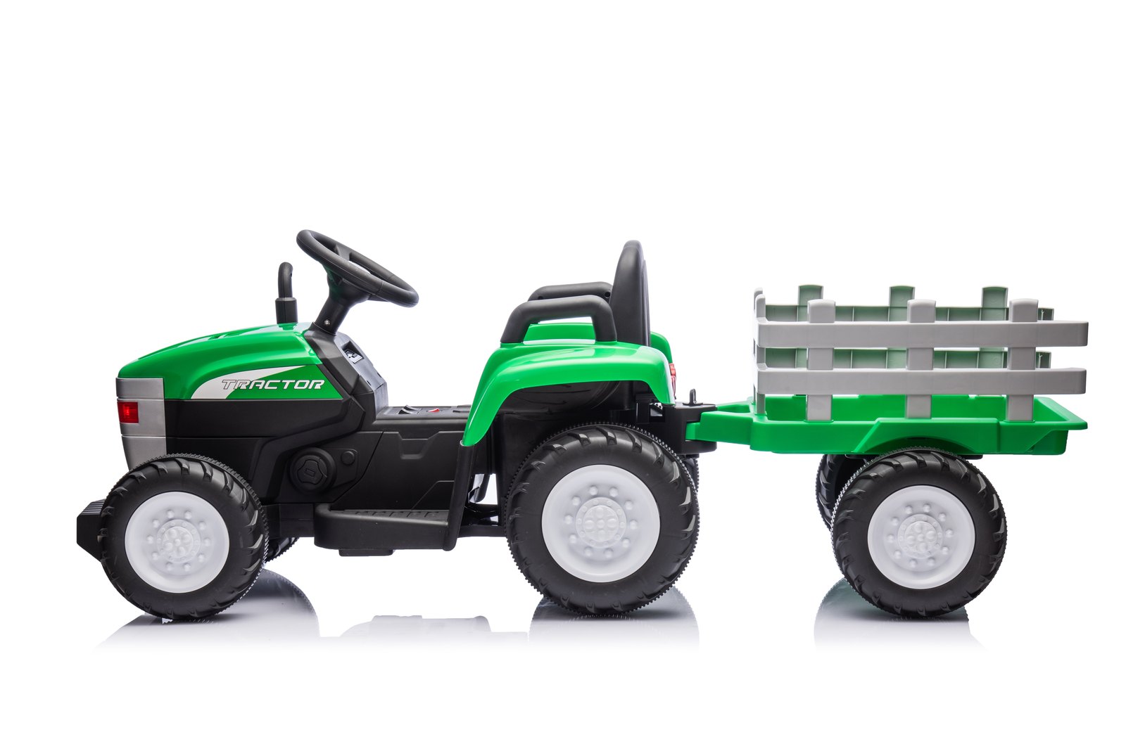 Mamido Dětský elektrický traktor s vlečkou Farm 24V 2x45W zelený - Obrázek 2
