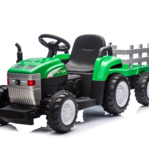 Mamido Dětský elektrický traktor s vlečkou Farm 24V 2x45W zelený