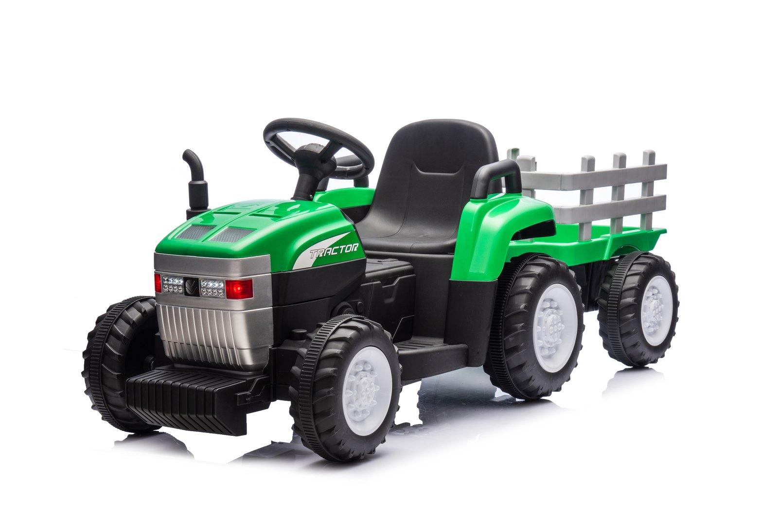 Mamido Dětský elektrický traktor s vlečkou Farm 24V 2x45W zelený