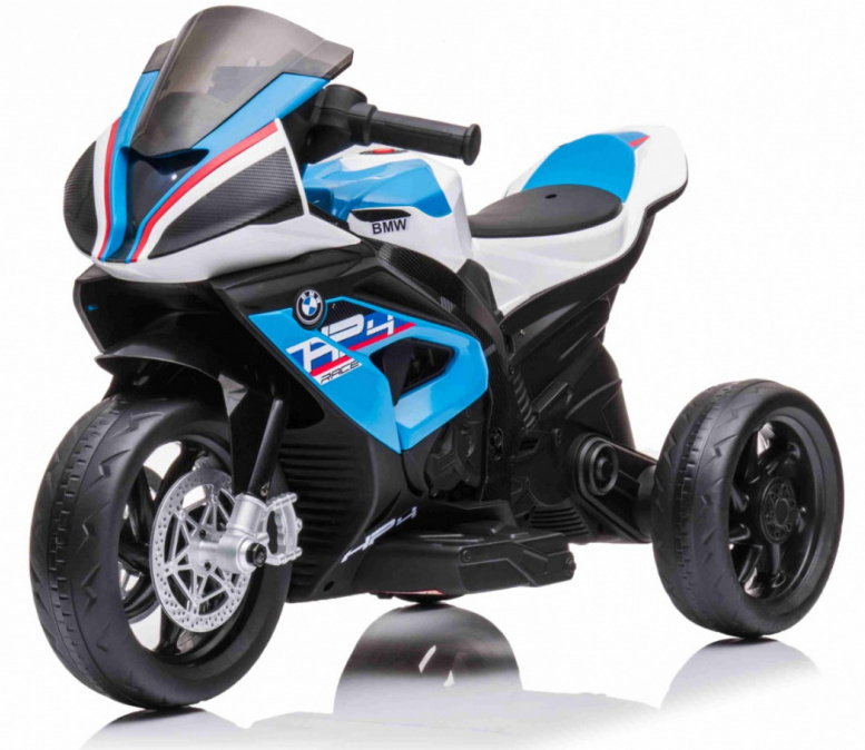 Mamido Dětská elektrická motorka BMW HP4 2x45W | EKO kůže modrá