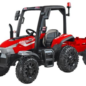 Mamido Dětský elektrický traktor s přívěsem 24V Blast 2x200W červený