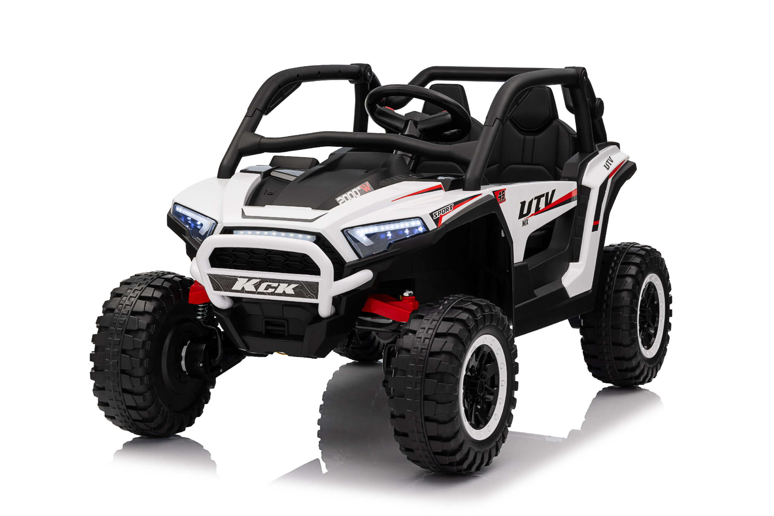 Mamido Elektrické autíčko Buggy UTV KCK 4x4 bílé 24V | 800W | 50 kg | EVA | LED | 2